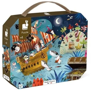 Janod Puzzle w walizce Wyprawa po skarb 36 elementów 4+ Made in France, solution-bc-7545-0 - Puzzle - miniaturka - grafika 4