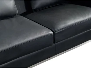 Beliani Naroünik z otomaną skórzany prawostronny czarny OSLO - Narożniki - miniaturka - grafika 5