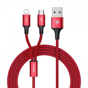 BASEUS przewód zasilający do microUSB Rapid 2w1 Lightning 3A/1,2 m CAML SU09 czerwony # Wpisz kod MDC5PL24 i uzyskaj dodatkowe 25 % rabatu na ten produkt promocja do 17.05.2020 - Akcesoria do tabletów i e-booków - miniaturka - grafika 2