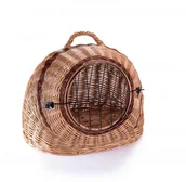 Legowiska dla psów - Wyroby z Wikliny PPH Jan Wnuk Transporter wiklinowy dla kota i innych zwierząt owalny z metalowym zamknięciem 8603 - miniaturka - grafika 1