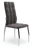 Krzesła - Halmar Krzesło tapicerowane ciemny szary velvet K416 nogi stal chromowana - miniaturka - grafika 1