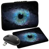 Torby na laptopy - Pedea Design pokrowiec ochronny na notebooka torba do 15,6 cala (39,6 cm) z podkładką pod mysz i bezprzewodową myszą, Space Eye SET020-66060479 - miniaturka - grafika 1