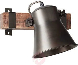 Brilliant Reflektor ścienny Plow, czarny/ciemne drewno - Lampy ścienne - miniaturka - grafika 2