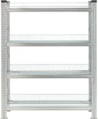 Regały biurowe - AJ Regał moduł podstawowy z 4 półkami z siatki 1576x900x500 mm 216509 - miniaturka - grafika 1
