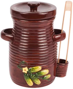 Beczka Garnek 5L Do Kiszenia Ogórków Kapusty Brąz - Beczki - miniaturka - grafika 2