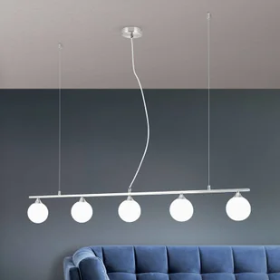 Orion Lampa wisząca Snowwhite 5-pkt. nikiel - Lampy sufitowe - miniaturka - grafika 2