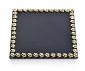 Świeczniki - Art Mondex ELIA BLACK Podstawka dekoracyjny 20x20xh1cm - miniaturka - grafika 1