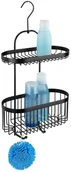 Koszyki łazienkowe - Wenko Półki na wieszaku dwa koszyki łazienkowe Classic Plus kolor czarny B07R2F5VCS - miniaturka - grafika 1