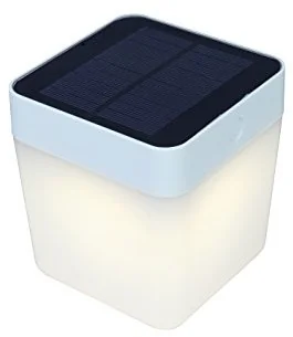 ECO-Light Modna solarna lampa stołowa LED Table Cube, biała - Lampy ogrodowe - miniaturka - grafika 2