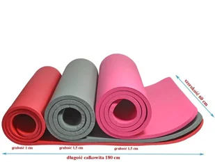 EB FIT Mata Fitness NBR180X60X1,5CM Różowa + Torba Eb Fi - Maty do ćwiczeń - miniaturka - grafika 8
