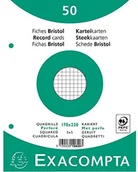 Zakładki indeksujące - Exacompta Exacompta Bristol kwadratowe karty rekordowe, dziurkowane, 170 x 220 mm - białe, opakowanie 50 szt. 10620E - miniaturka - grafika 1