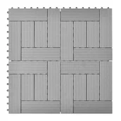 Podesty i deski tarasowe - vidaXL Płytki tarasowe WPC (30x30 cm) kolor szary - miniaturka - grafika 1