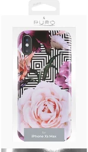 PURO Glam Geo Flowers - Etui iPhone Xs Max (Pink Peonies) IPCX65GEOFLO2BLK - Etui i futerały do telefonów - miniaturka - grafika 2
