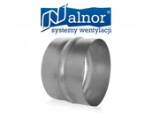 Złącza i kolanka wentylacyjne - Alnor Złączka nyplowa (nypel, łącznik) do rur, kanałów, przewodów 80mm NS-080 - miniaturka - grafika 1