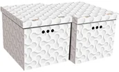 Pudła i kartony archiwizacyjne - Pudło dekoracyjne XL fala biała 2 szt. 8235611 - miniaturka - grafika 1