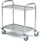 Inne urządzenia handlowo-usługowe - AJ Wózki ze stali nierdzewnej z 2 półkami 20531 - miniaturka - grafika 1