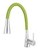 Baterie kuchenne - Ferro Bateria ZUMBA II zlew stojąca z elastyczną wylewką, zielona BZA42G - miniaturka - grafika 1