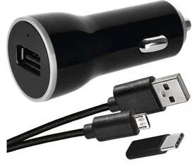 EMOS Zasilacz sam. USB BASIC 2.1A + przewód micro USB + USB-C V0219 - Akumulatory ogólnego zastosowania - miniaturka - grafika 2