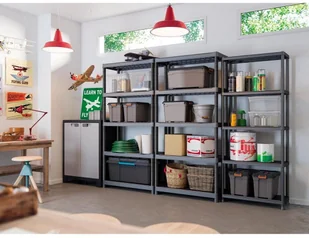 Kis Plastikowy regał otwarty PLUS 60/4 - 135 x 60 x 30 cm - Pozostałe wyposażenie warsztatu - miniaturka - grafika 8