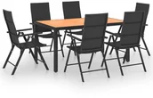 Meble ogrodowe - vidaXL 7-częściowy zestaw mebli ogrodowych, czarno-brązowy 3060055 - miniaturka - grafika 1