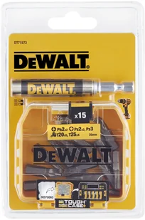 DeWalt zestaw 15 szt. końcówek Torison TX20, TX25, PH2, PZ2, PZ3 + adapter, 1/4", Small Bulk Storage, ToughCase+ [DT71573] - Klucze i nasadki - miniaturka - grafika 2