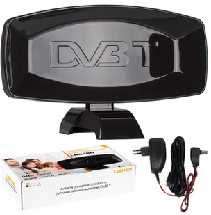 Antena Dvbt Tv Pokojowa Mocna + Wzmacniacz Kabel - Anteny TV - miniaturka - grafika 2