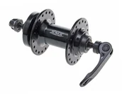 Piasty rowerowe - Piasta aluminiowa przednia XMX A282QF 36-otworów, QR, hamulec tarczowy, 3/8" 14G*36H*100*108, łożyska maszynowe ,oś CR-Mo, czarna 230446 - miniaturka - grafika 1