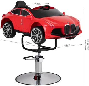 GABBIANO Fotel fryzjerski dziecięcy samochodzik bm czerwony P138159 - Fotele fryzjerskie - miniaturka - grafika 18