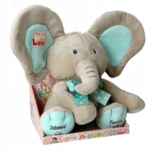 Madej Maskotka interaktywna Słonik A Kuku beżowo-miętowy 24 cm - Zabawki interaktywne dla dzieci - miniaturka - grafika 4