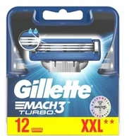Maszynki do golenia i wkłady - Gillette Mach 3 Turbo Ostrza 12szt 100% Oryginał - miniaturka - grafika 1