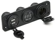 Ładowarki samochodowe - Autostyle AUTOSTYLE EC-SA269 wbudowany adapter USB 3 w 1 2 x USB 5 V-2,1 A i 1 A / woltomierz / zapalniczka samochodowa / wejście 12 V-24 V, czarny - miniaturka - grafika 1