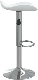 vidaXL Lumarko Stołek barowy, biały, chromowana stal i sztuczna skóra 335079 - Taborety i hokery - miniaturka - grafika 4