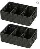 Pojemniki łazienkowe - Wenko WENKO zestaw 2-częściowy, badorganizer Adria, z uchwytem 209783_Schwarz- - miniaturka - grafika 1