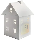 Świeczniki - Excelsa latarnia w postaci małego domowych, metalowy, biały 47349 - miniaturka - grafika 1