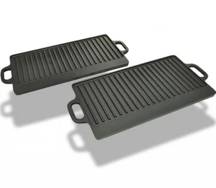 vidaXL Grill żeliwny, płyta żeliwna dwustronna (2szt) - Garnki - miniaturka - grafika 5