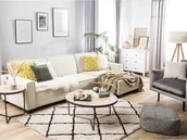 Narożniki - Beliani Sofa narożna lewostronna z funkcją spania beżowa ROMEDAL - miniaturka - grafika 1