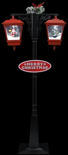 vidaXL Świąteczna latarnia z Mikołajem, czarno-czerwona, 81x40x188 cm - Pozostałe akcesoria świąteczne - miniaturka - grafika 3