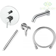 Zestawy prysznicowe - Oltens Zestaw Oltens Molle zestaw wannowo-prysznicowy podtynkowy czarny mat 36602300 - miniaturka - grafika 1