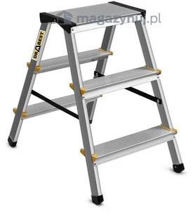 Drabina aluminiowa, dwustronna, 3 stopnie wytrzymałość: 125-150 kg (wytrzymałość 125 kg) - Drabiny Drabina aluminiowa, dwustronna, 3 stopnie wytrzymałość: 125-150 kg (wytrzymałość 125 kg) - Drabiny - miniaturka - grafika 6