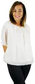 Bluzki damskie - Kreator studio mody Bluzka wizytowa z broszką, szyfon, rozm. 42 - miniaturka - grafika 1