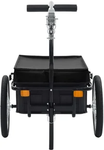 VidaXL Przyczepa rowerowa transportowa, 155x61x83 cm, stalowa, czarna 91771 VidaXL - Akcesoria rowerowe - miniaturka - grafika 3