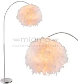 Lampy stojące - Globo Lighting Stojąca LAMPA podłogowa KATUNGA 15057S kulista OPRAWA piórka ball białe 15057S - miniaturka - grafika 1