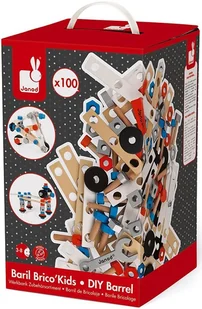 Janod klocki konstruktora 100 Brico 2018 J06479 - Zabawki konstrukcyjne - miniaturka - grafika 2