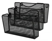 Półki na dokumenty - Q-CONNECT Zestaw naścienny Office Set, metalowy, 3 Półki, czarny KF16574 - miniaturka - grafika 1