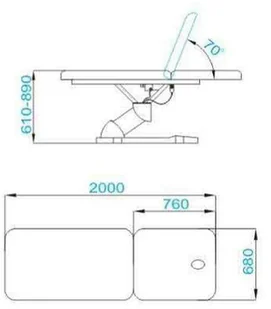 AZZURRO Leżanka elektr. do masażu azzurro 808 2 siln. biała P111341 - Stoły i łóżka do masażu - miniaturka - grafika 6