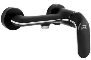 Laveo Laveo Bateria natryskowa ścienna bez zestawu natryskowego Zorita BAZ 740D czarna/chrom - Baterie podtynkowe - miniaturka - grafika 2