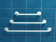 Akcesoria łazienkowe - Makoinstal Poręcz prosta z atestem 50 cm fi 25 mm emaliowana biała UP5 - miniaturka - grafika 1