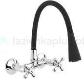 Baterie kuchenne - Invena Roma bateria kuchenna chrom czarny BC24E4S - miniaturka - grafika 1