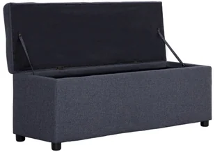 vidaXL Ławka ze schowkiem, 116 cm, ciemnoszara, poliester vidaXL - Ławki do przedpokoju - miniaturka - grafika 7