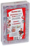Kołki - fischer Fischer DUOPOWER skrzynka z kołkami krótka/długa, 150 części (60 sztuk 6 x 30, 40 sztuk 8 x 40, 30 sztuk 6 x 50, 20 sztuk 8 x 65), uniwersalne kołki, praktyczna skrzynka z kołkami dla majsterkowiczów - miniaturka - grafika 1